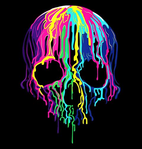 Obrázek produktu Dámské tričko Rozteklá Psychadelická Lebka