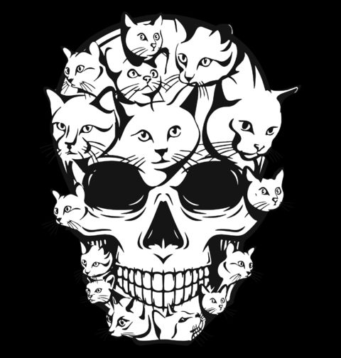 Obrázek produktu Dámské tričko Lebka z Koček