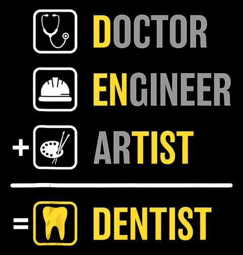 Obrázek produktu Dámské tričko Zubař = Doktor + Inženýr + Umělec