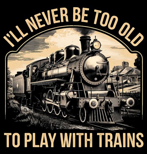 Obrázek produktu Dámské tričko Nikdy nebudu příliš starý na hraní s vlaky