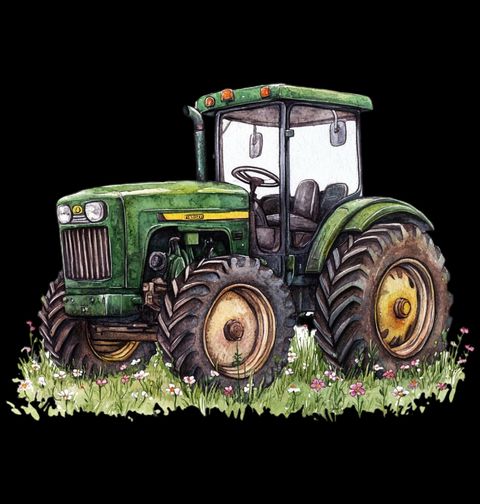 Obrázek produktu Dámské tričko Zelený Traktor na Rozkvetlém Poli