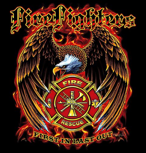 Obrázek produktu Pánské tričko Orel a Hasičský Znak v Plamenech