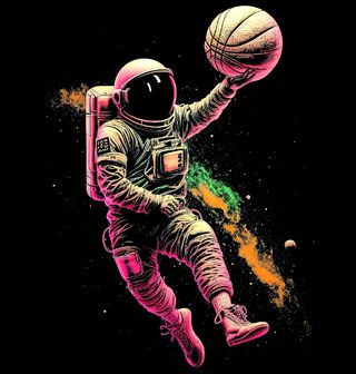 Obrázek 2 produktu Dětské tričko Astronaut a Kosmický Basketbalový Míč
