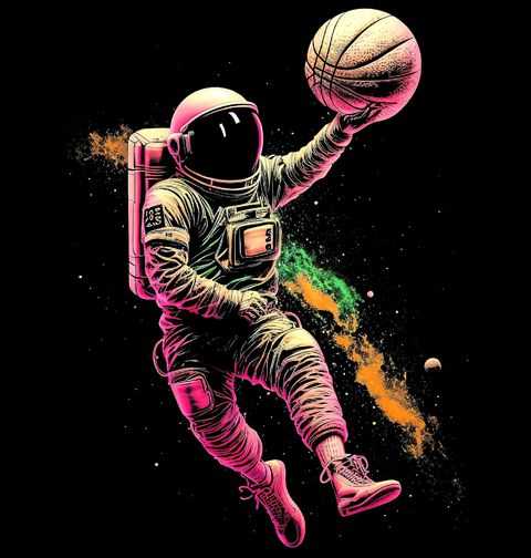 Obrázek produktu Dětské tričko Astronaut a Kosmický Basketbalový Míč