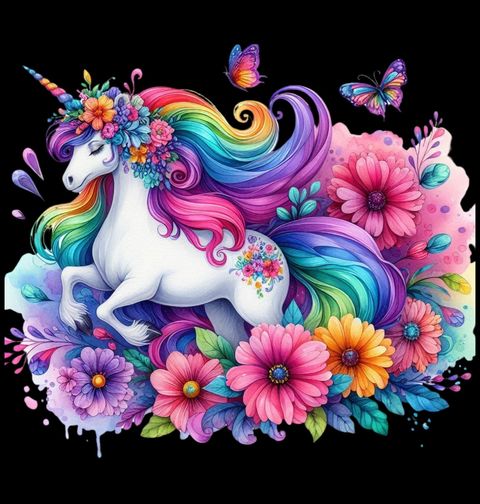 Obrázek produktu Dámské tričko Jednorožec v Květinovém Snu