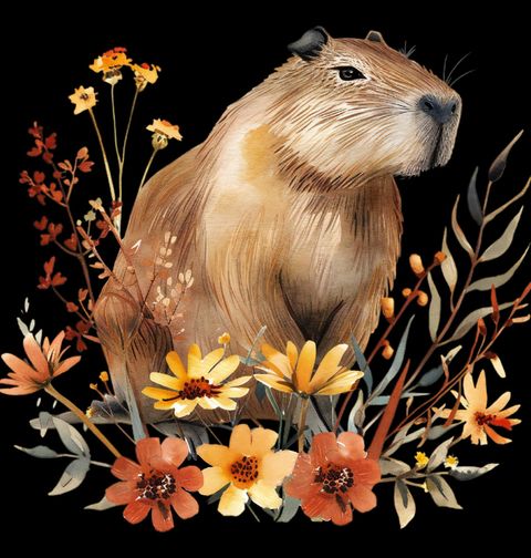 Obrázek produktu Dětské tričko Kapybara mezi Květy