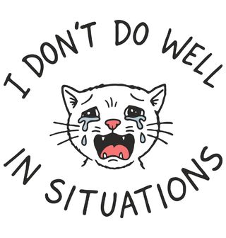 Obrázek 2 produktu Dámské tričko Plačící Kočka I don't do well in situations