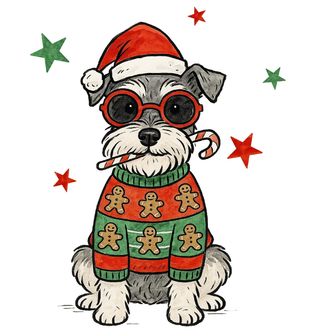 Obrázek 2 produktu Dámské tričko Vánoční Knírač v Perníčkovém Svetru