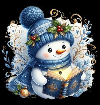 Obrázek 2 produktu Dámské tričko Vánoční Sněhulák s Knihou