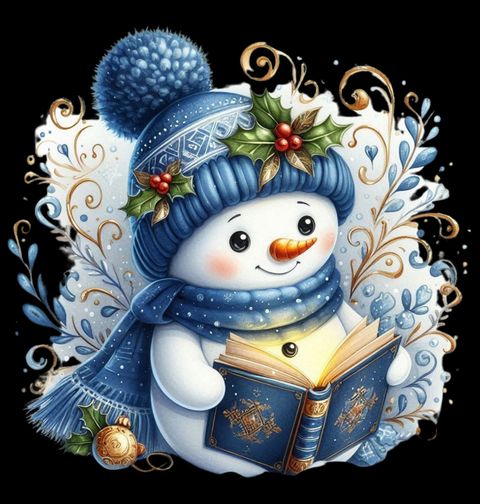 Obrázek produktu Dámské tričko Vánoční Sněhulák s Knihou