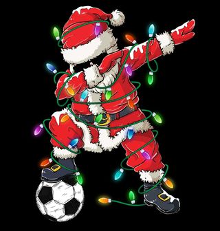 Obrázek 2 produktu Dětské tričko Vánoční Dabující Santa Fotbalista