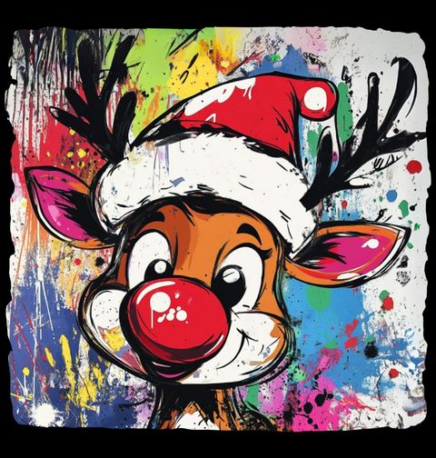 Obrázek produktu Dámské tričko Vánoční Sob Rudolf Graffiti