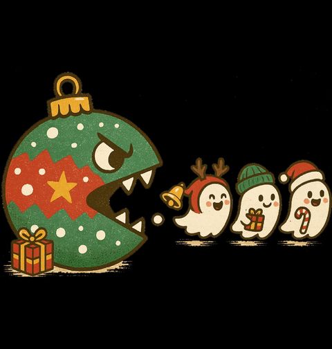 Obrázek produktu Dámské tričko Vánoční Pac-Man Ghostbusters