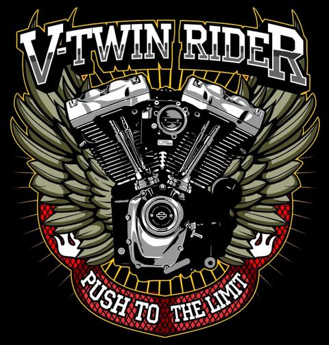 Obrázek produktu Pánské tričko Motorka na Hraně V-Twin Rider Push to the Limit