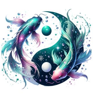 Obrázek 2 produktu Pánské tričko Jin a Jang Kapr Koi Horoskop Ryby