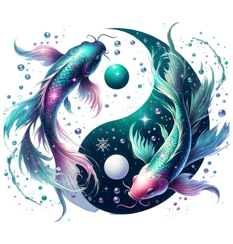 Obrázek produktu Pánské tričko Jin a Jang Kapr Koi Horoskop Ryby