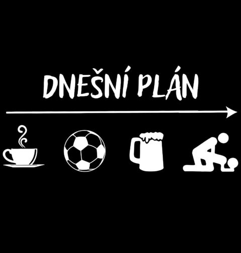 Obrázek produktu Pánské tričko Dnešní plán: Káva Fotbal Pivo Sex