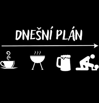 Obrázek 2 produktu Dámské tričko Dnešní plán: Káva Grilování Pivo Sex