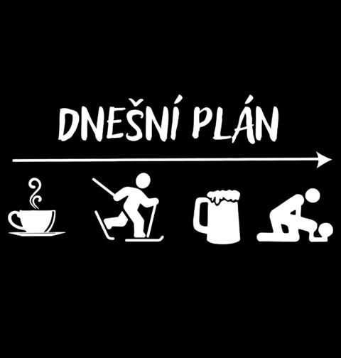 Obrázek produktu Pánské tričko Dnešní plán: Káva Lyže Pivo Sex