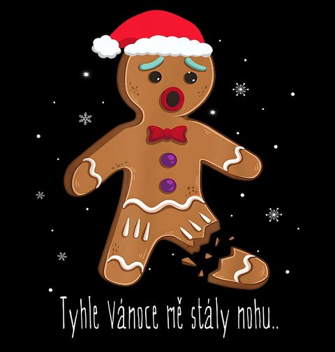 Obrázek produktu Dětské tričko Ulomený Perníček Tyhle Vánoce mě stály nohu