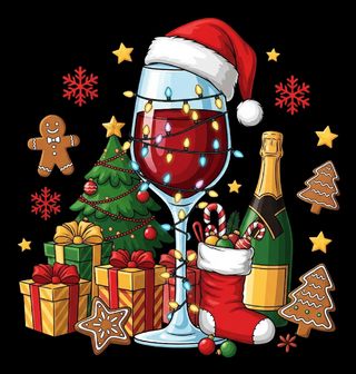 Obrázek 2 produktu Dámské tričko Vánoční Přípitek s Vínem