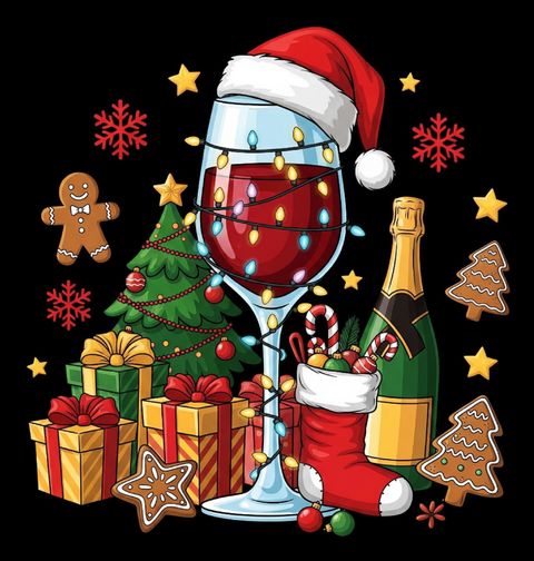 Obrázek produktu Dámské tričko Vánoční Přípitek s Vínem