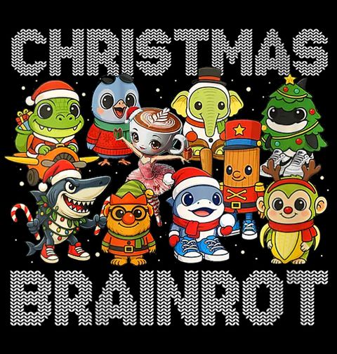 Obrázek produktu Dětské tričko Vánoční Brainrot Christmas Brainrot
