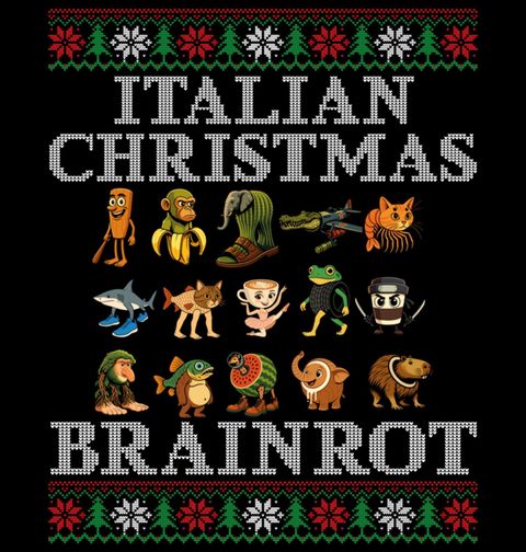 Obrázek produktu Pánské tričko Vánoční Italský Brainrot Italian Christmas Brainrot