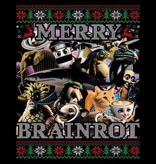 Obrázek 2 produktu Pánské tričko Vánoční Brainrot Merry Brainrot