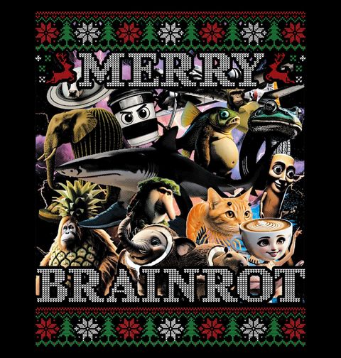Obrázek produktu Dámské tričko Vánoční Brainrot Merry Brainrot