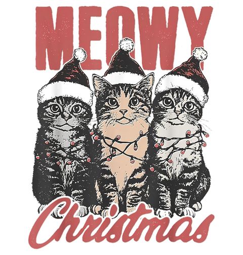 Obrázek produktu Dámské tričko Kočičí Vánoce Meowy Christmas