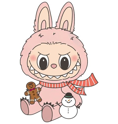 Obrázek produktu Pánské tričko Růžový Vánoční Labubu