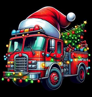 Obrázek 2 produktu Pánské tričko Vánoční Hasičské Auto
