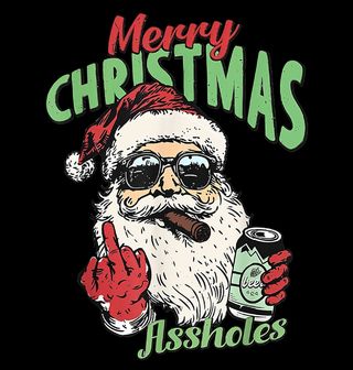 Obrázek 2 produktu Pánské tričko Drsný Santa s Doutníkem Merry Christmas Assholes