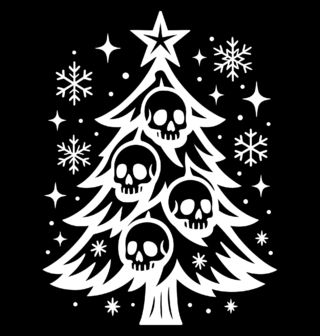 Obrázek 2 produktu Dámské tričko Vánoční Stromek Ozdobený Lebkami