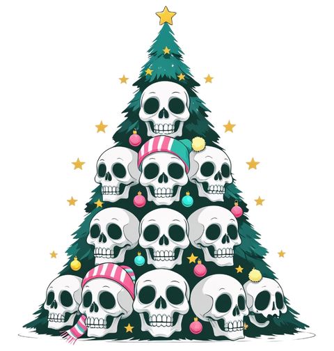 Obrázek produktu Dámské tričko Vánoční Stromek z Lebek