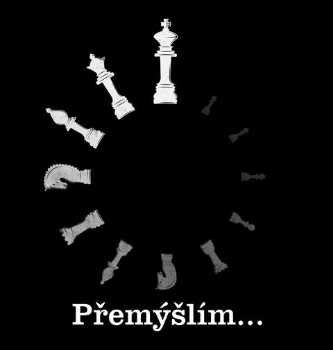 Obrázek produktu Pánské tričko Načítání Šachů Přemýšlím...