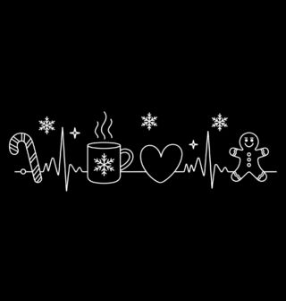 Obrázek 2 produktu Pánské tričko Vánoční Kardiogram Káva a Perníček