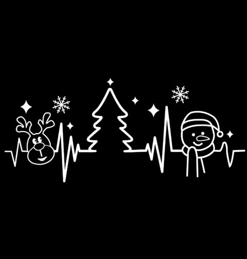 Obrázek produktu Dámské tričko Kardiogram Vánoc