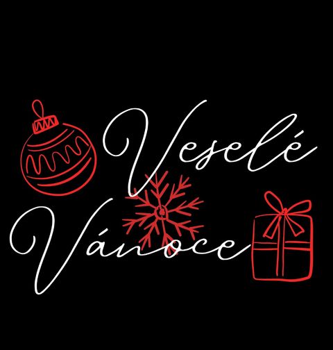 Obrázek produktu Dámské tričko Veselé Červenobílé Vánoce