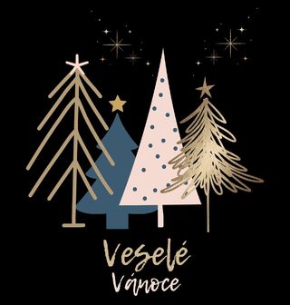 Obrázek 2 produktu Pánské tričko Zlaté Stromky Veselé Vánoce