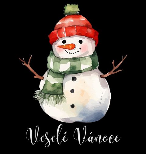 Obrázek produktu Pánské tričko Roztomilý Sněhulák Veselé Vánoce
