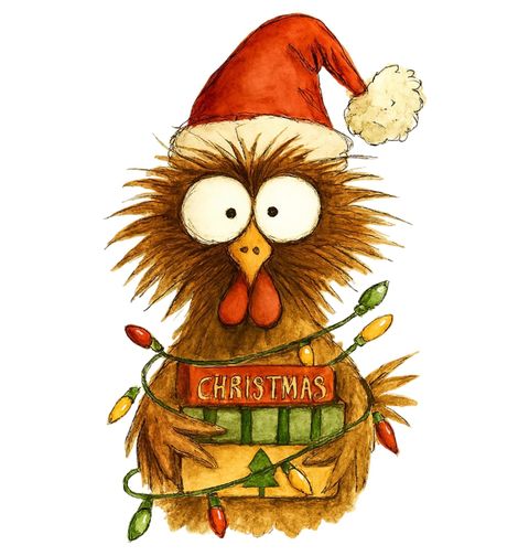 Obrázek produktu Dámské tričko Vyděšená Vánoční Slepice