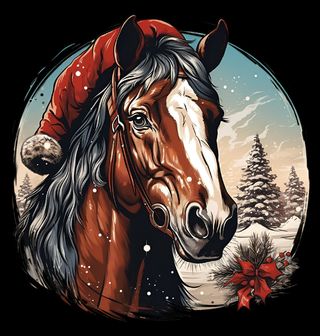 Obrázek 2 produktu Dětské tričko Vánoční Kůň v Zimní Krajině