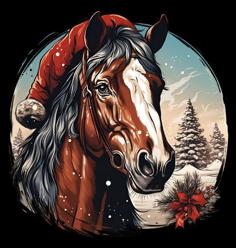 Obrázek produktu Dětské tričko Vánoční Kůň v Zimní Krajině