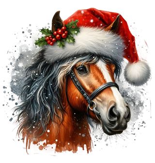 Obrázek 2 produktu Dámské tričko Vánoční Kůň v Čepici