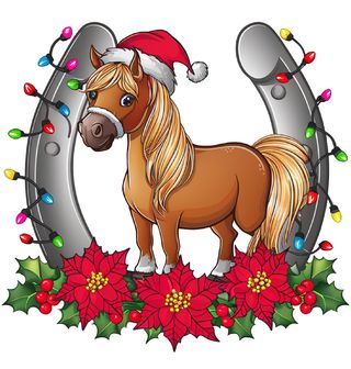 Obrázek 2 produktu Dámské tričko Vánoční Kůň s Podkovou