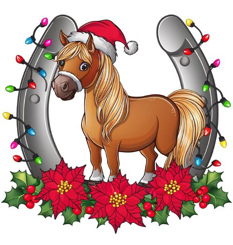 Obrázek produktu Dámské tričko Vánoční Kůň s Podkovou