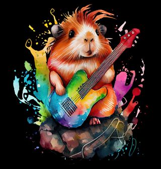 Obrázek 2 produktu Pánské tričko Rockové Morče s Kytarou