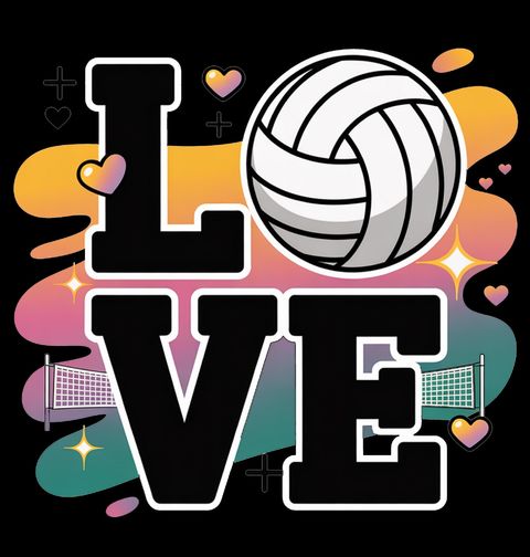 Obrázek produktu Dětské tričko Láska k Volejbalu Love Volleyball